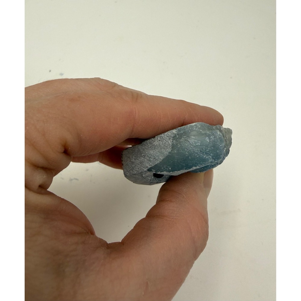 Set of 3 Blue Lace Agate & Aquamarine Crystal Rock Buddies Hand Carved Stone - Picture 8 of 12